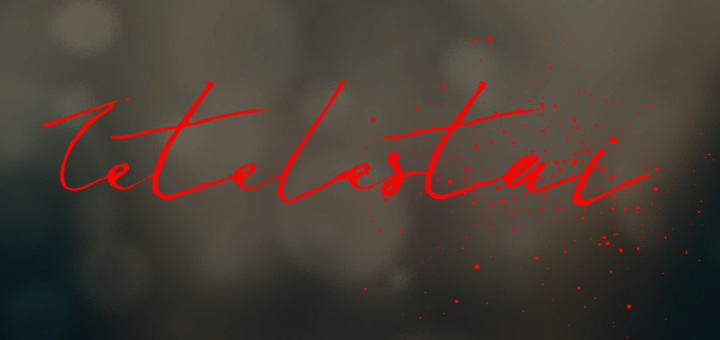 Television ministry logo with red script text and abstract background.